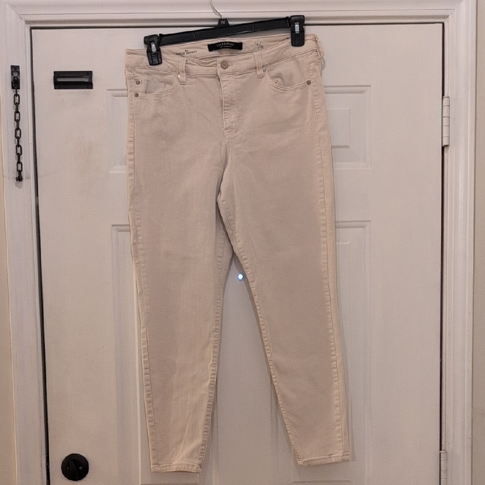 Liverpool Jeans "DAWN PINK" Skinny Ankle Jeans, Size 14/32